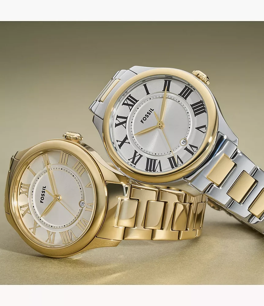 Gilmore Three-Hand Date Gold-Tone Stainless Steel Watch