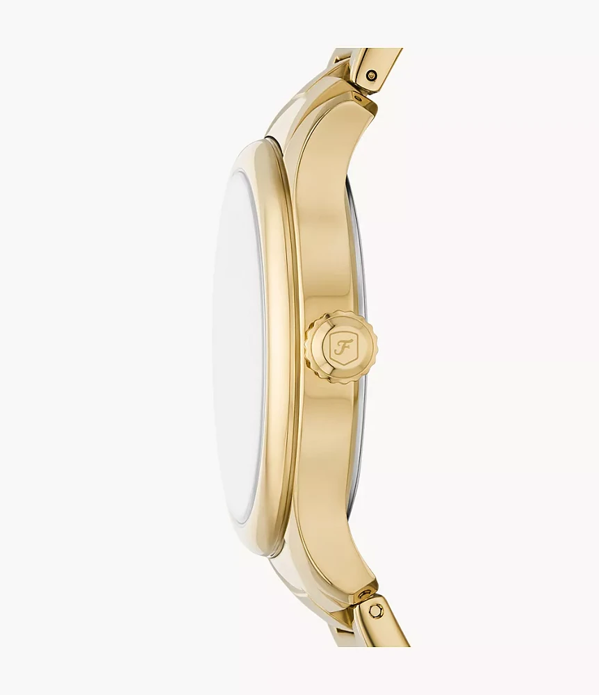Gilmore Three-Hand Date Gold-Tone Stainless Steel Watch