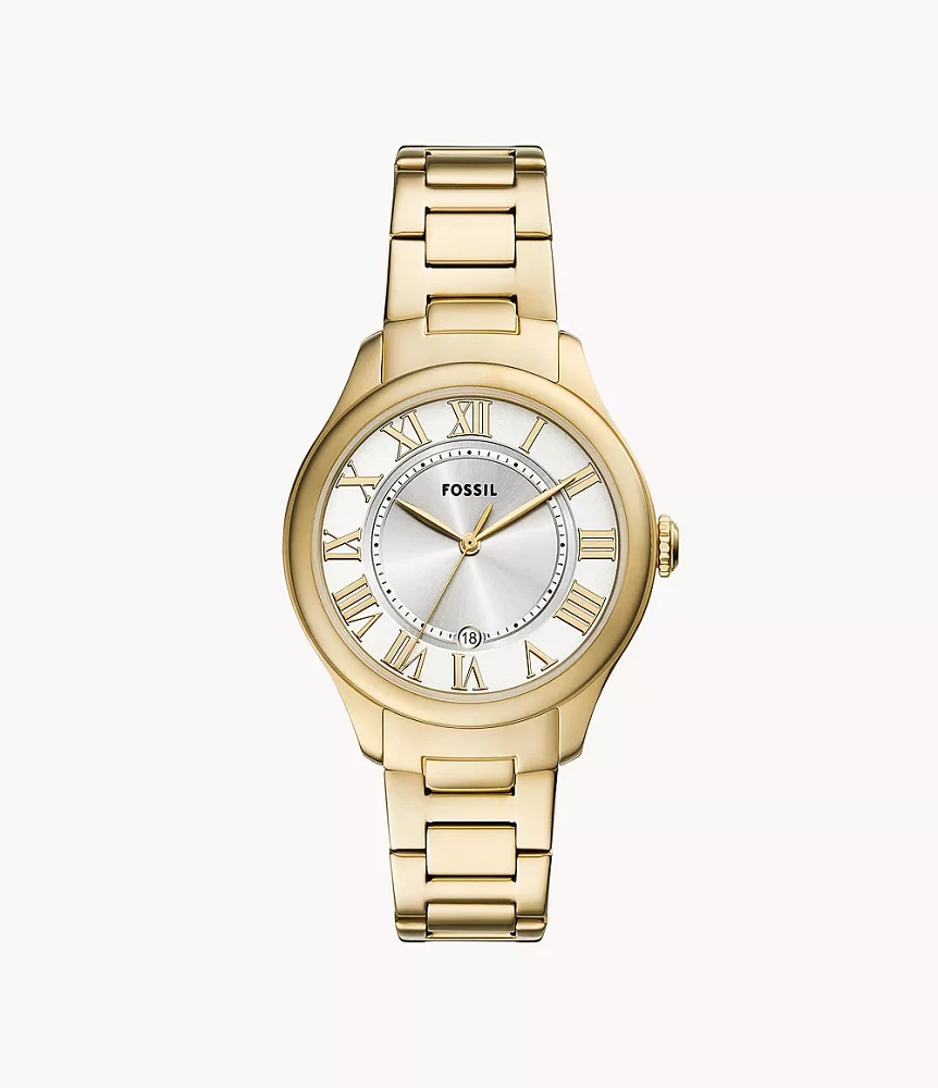 Gilmore Three-Hand Date Gold-Tone Stainless Steel Watch