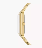 Raquel Sun Moon Multifunction Gold-Tone Stainless Steel Watch