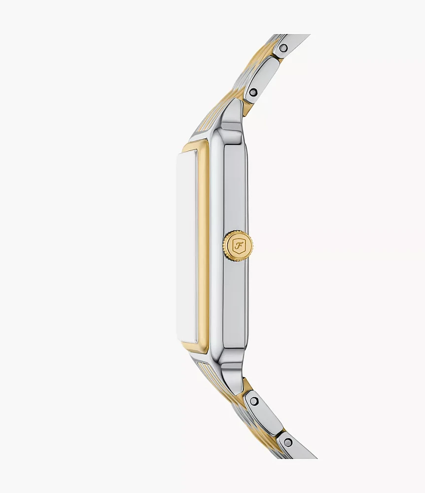 Raquel Sun Moon Multifunction Two-Tone Stainless Steel Watch