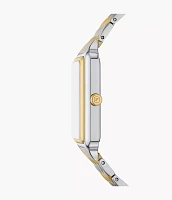 Raquel Sun Moon Multifunction Two-Tone Stainless Steel Watch
