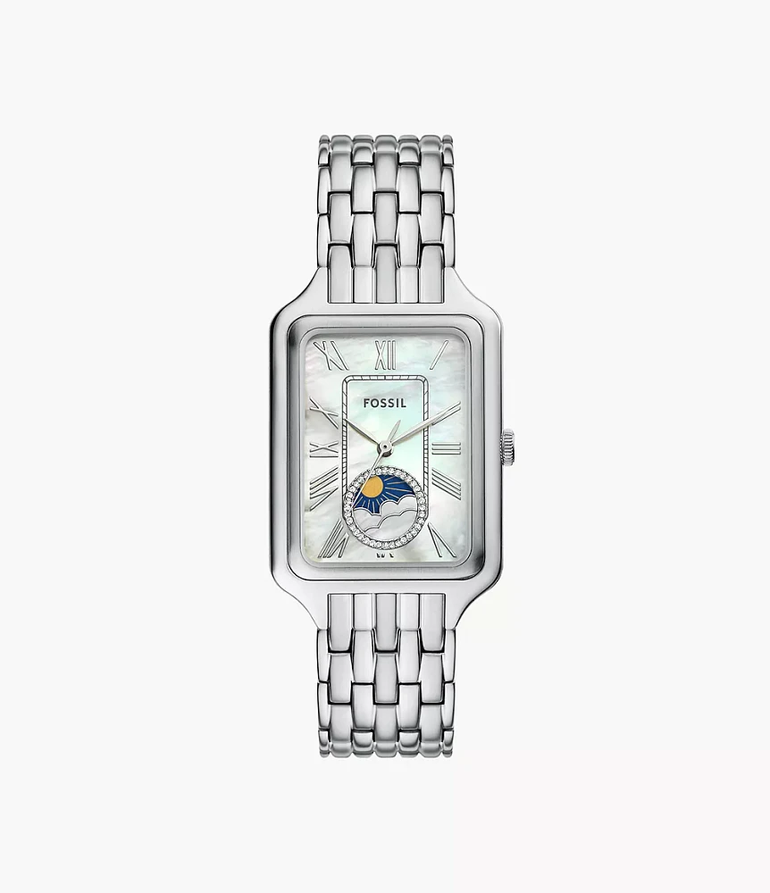 Raquel Sun Moon Multifunction Stainless Steel Watch