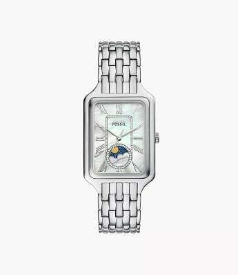 Raquel Sun Moon Multifunction Stainless Steel Watch