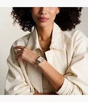 Raquel Sun Moon Multifunction Stainless Steel Watch