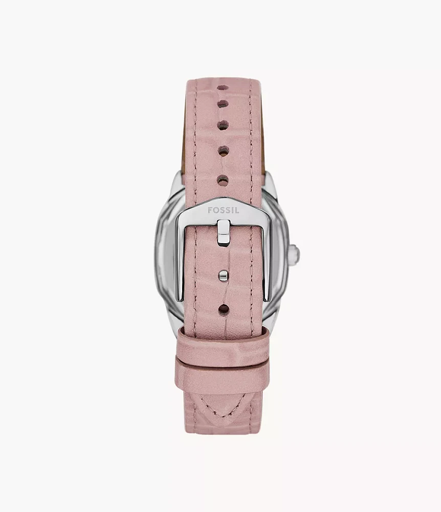 Harlow Three-Hand Light Pink Leather Watch