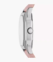 Harlow Three-Hand Light Pink Leather Watch