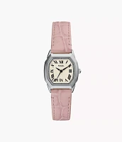 Harlow Three-Hand Light Pink Leather Watch