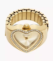 Watch Ring Two-Hand Gold-Tone Stainless Steel