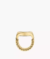 Watch Ring Two-Hand Gold-Tone Stainless Steel