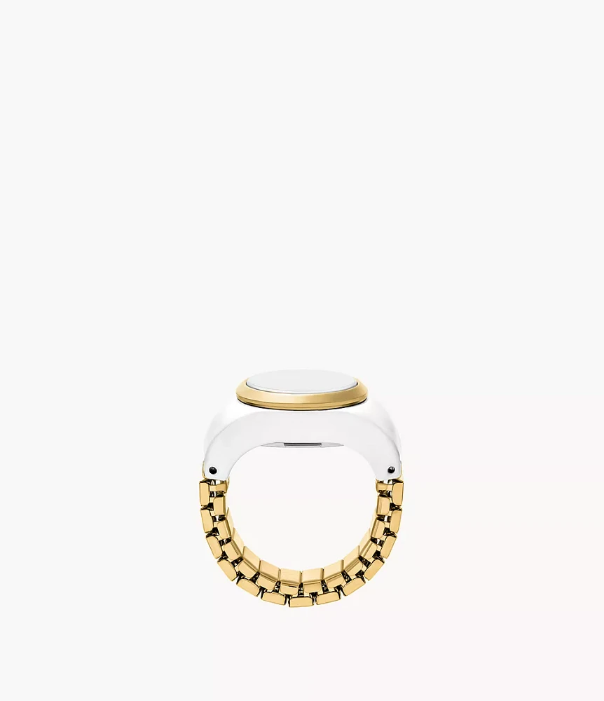 Watch Ring Two-Hand Gold-Tone Stainless Steel