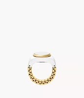 Watch Ring Two-Hand Gold-Tone Stainless Steel