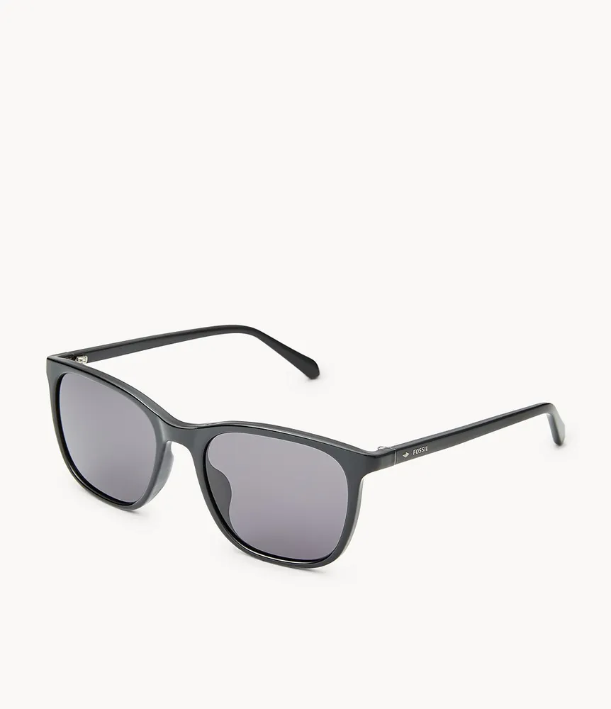 Oversized rectangular sunglasses in dark brown injection