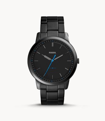 The Minimalist Slim Three-Hand Black Stainless Steel Watch
