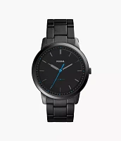 The Minimalist Slim Three-Hand Black Stainless Steel Watch