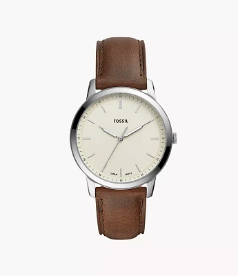 The Minimalist Three-Hand Brown Leather Watch