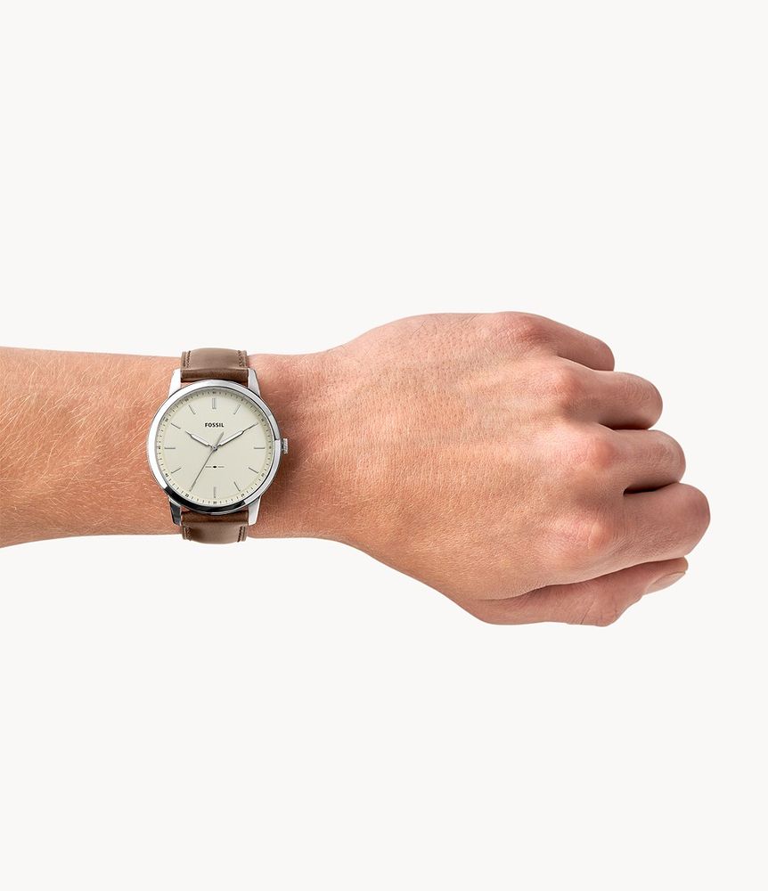 The Minimalist Three-Hand Brown Leather Watch