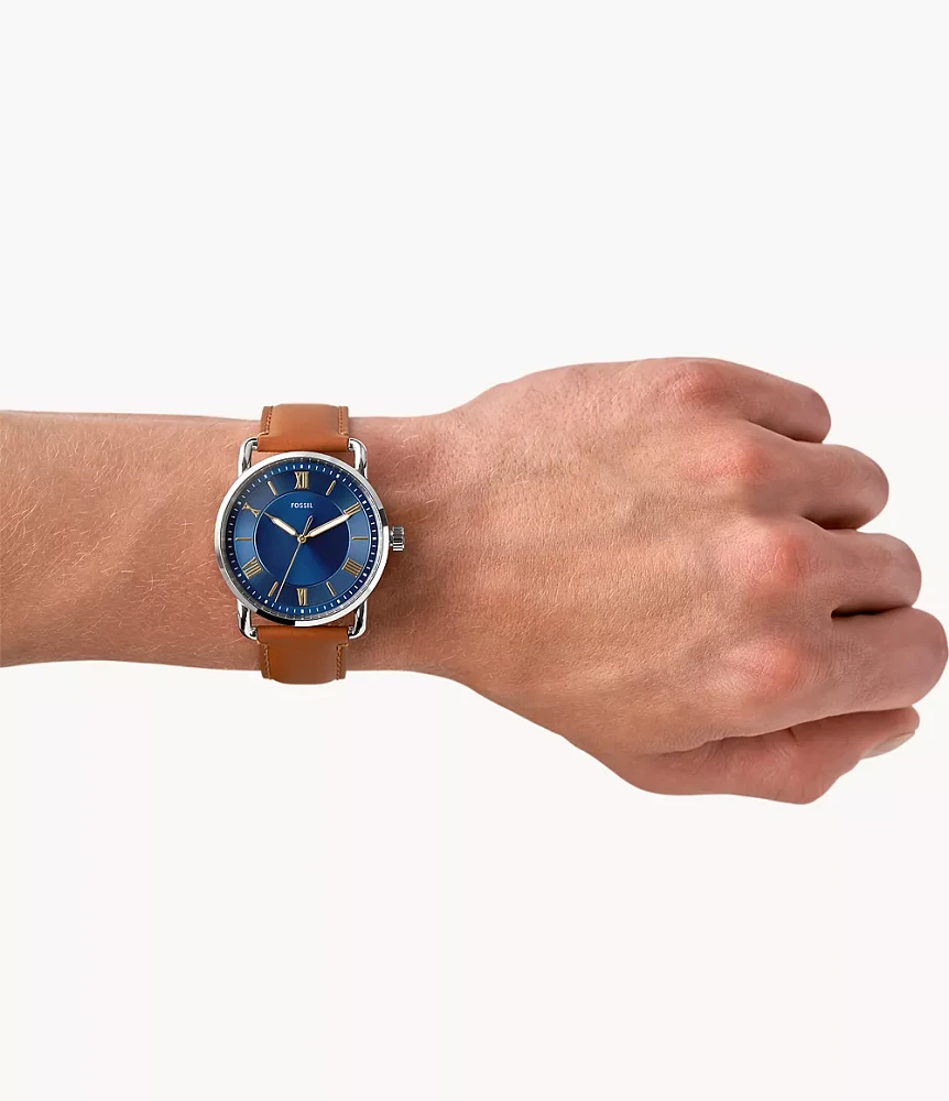 Copeland 42-mm Three-Hand Luggage Leather Watch