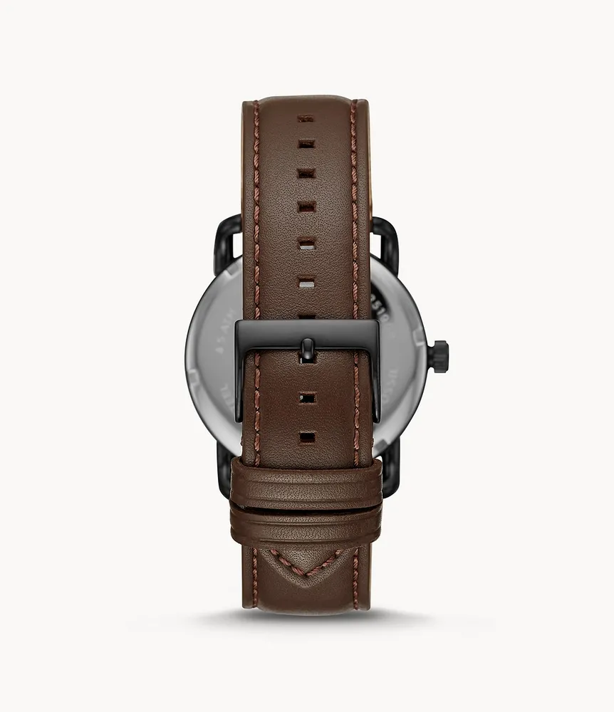Copeland 42 mm Three-Hand Brown Leather Watch