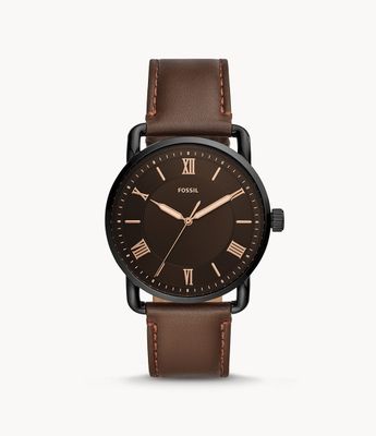 Copeland 42mm Three-Hand Brown Leather Watch