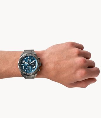 Bronson Chronograph Smoke Stainless Steel Watch - FS5711 - Fossil