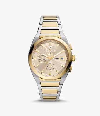 Everett Chronograph Two-Tone Stainless Steel Watch - FS5796 - Fossil