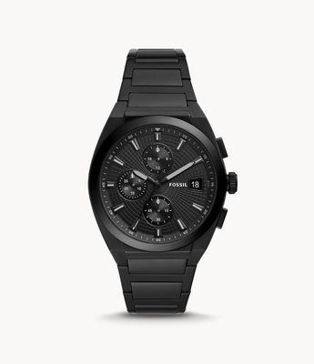 Everett Chronograph Black Stainless Steel Watch - FS5797 - Fossil