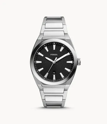 Everett Three-Hand Date Stainless Steel Watch