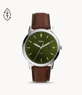 The Minimalist Solar-Powered Dark Brown Eco Leather Watch