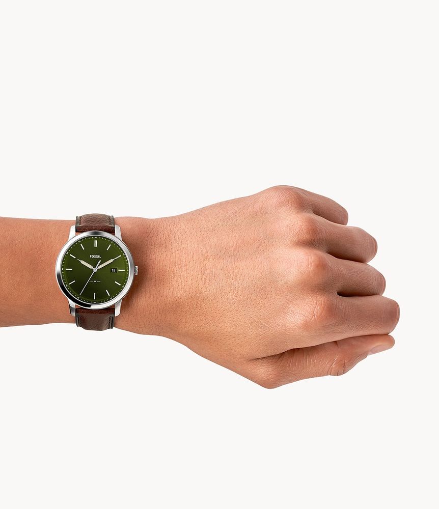 The Minimalist Solar-Powered Dark Brown Eco Leather Watch