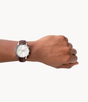 Minimalist Chronograph Brown LiteHide™ Leather Watch