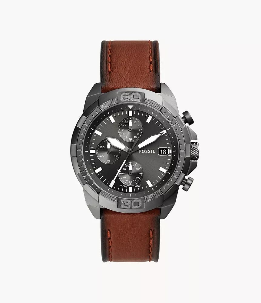 Bronson Chronograph Brown LiteHide™ Leather Watch