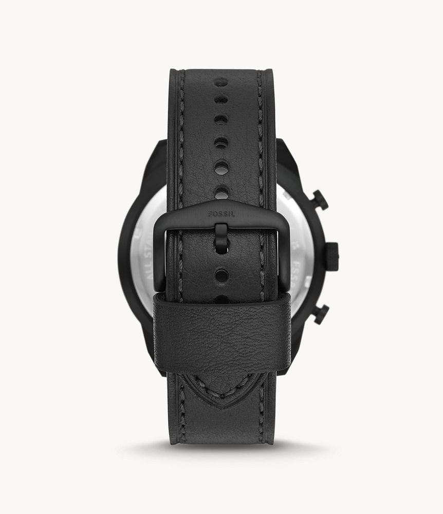 Bronson Chronograph Black Eco Leather Watch