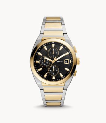 Everett Chronograph Two-Tone Stainless Steel Watch - FS5879 - Fossil