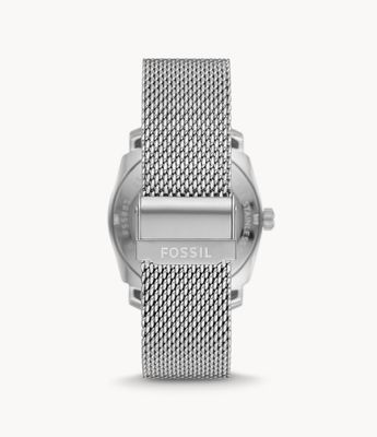 Machine Three-Hand Date Stainless Steel Mesh Watch - FS5883 - Fossil