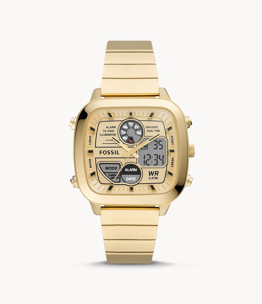 Retro Analog-Digital Gold-Tone Stainless Steel Watch - FS5889 - Fossil