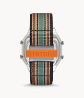 Retro Digital Black with Orange and Green Stripes rPET Watch - FS5895 - Fossil