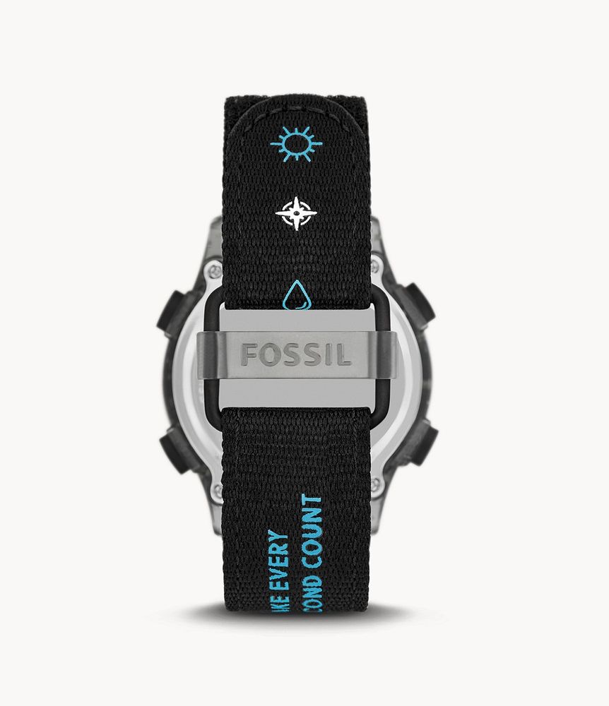 Solar-Powered Analog-Digital Black rPET Watch - FS5913 - Fossil