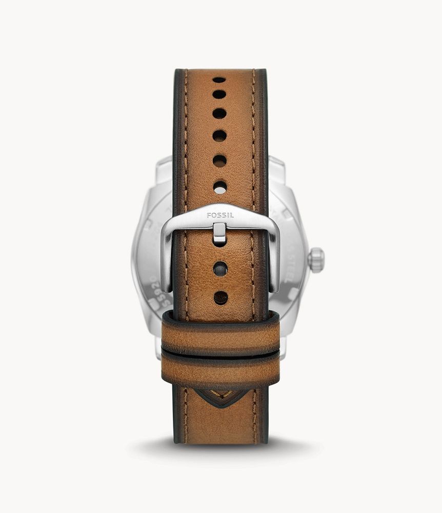 Machine Three-Hand Day-Date Tan LiteHide™ Leather Watch