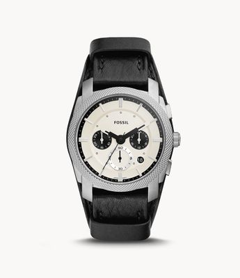Machine Chronograph Black Eco Leather Watch