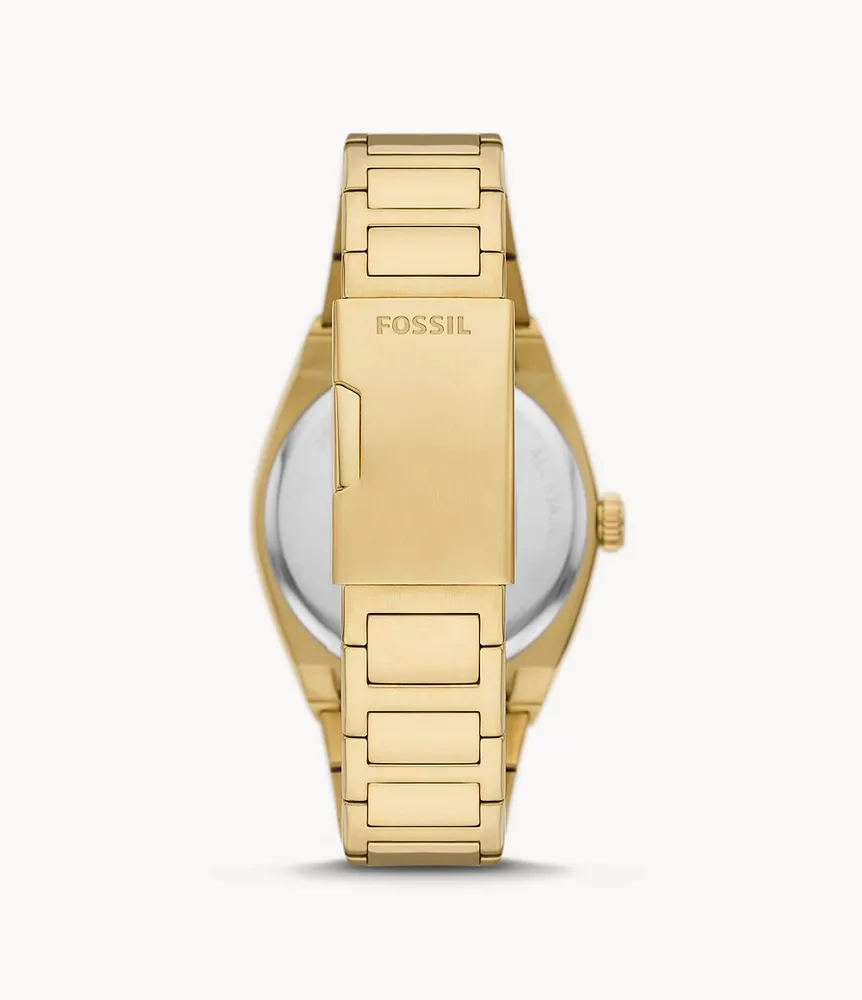 Everett Three-Hand Date Gold-Tone Stainless Steel Watch