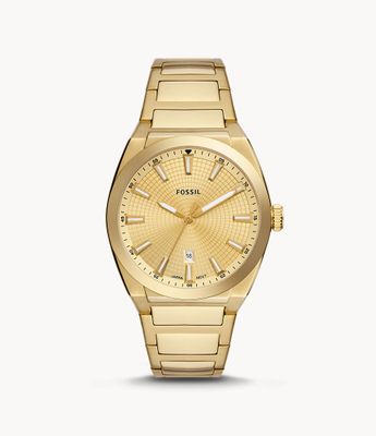 Everett Three-Hand Date Gold-Tone Stainless Steel Watch