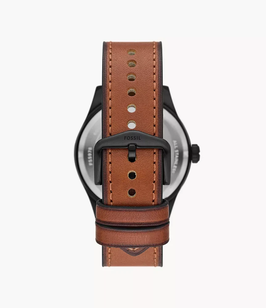 Defender Solar-Powered Luggage Leather Watch