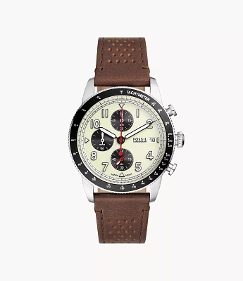 Sport Tourer Chronograph Brown Leather Watch