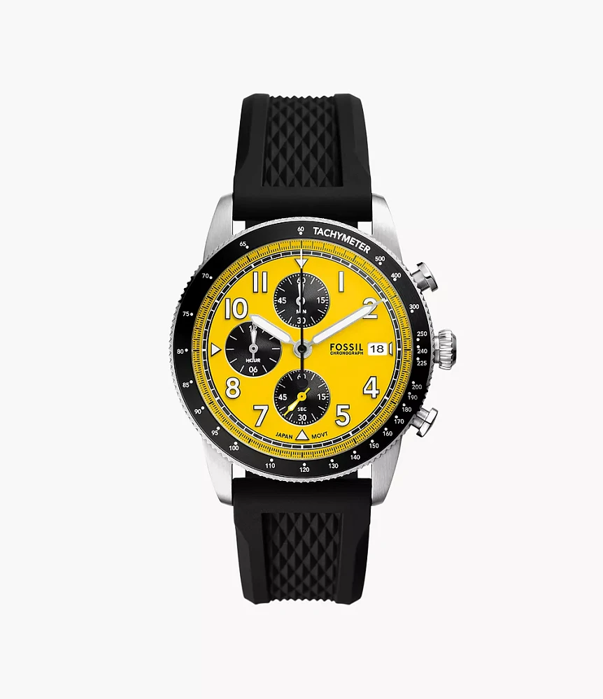 Sport Tourer Chronograph Black Silicone Watch