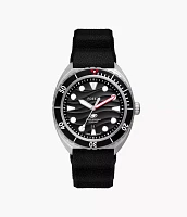 Breaker Three-Hand Date Black Silicone Watch