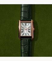 Carraway Three-Hand Green Croco LiteHide™ Leather Watch