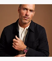 Sport Tourer Chronograph Black Leather Watch