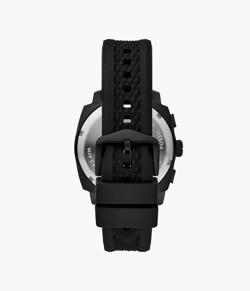 Machine Chronograph Black Silicone Watch