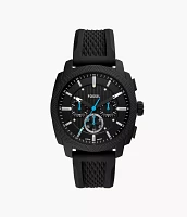 Machine Chronograph Black Silicone Watch